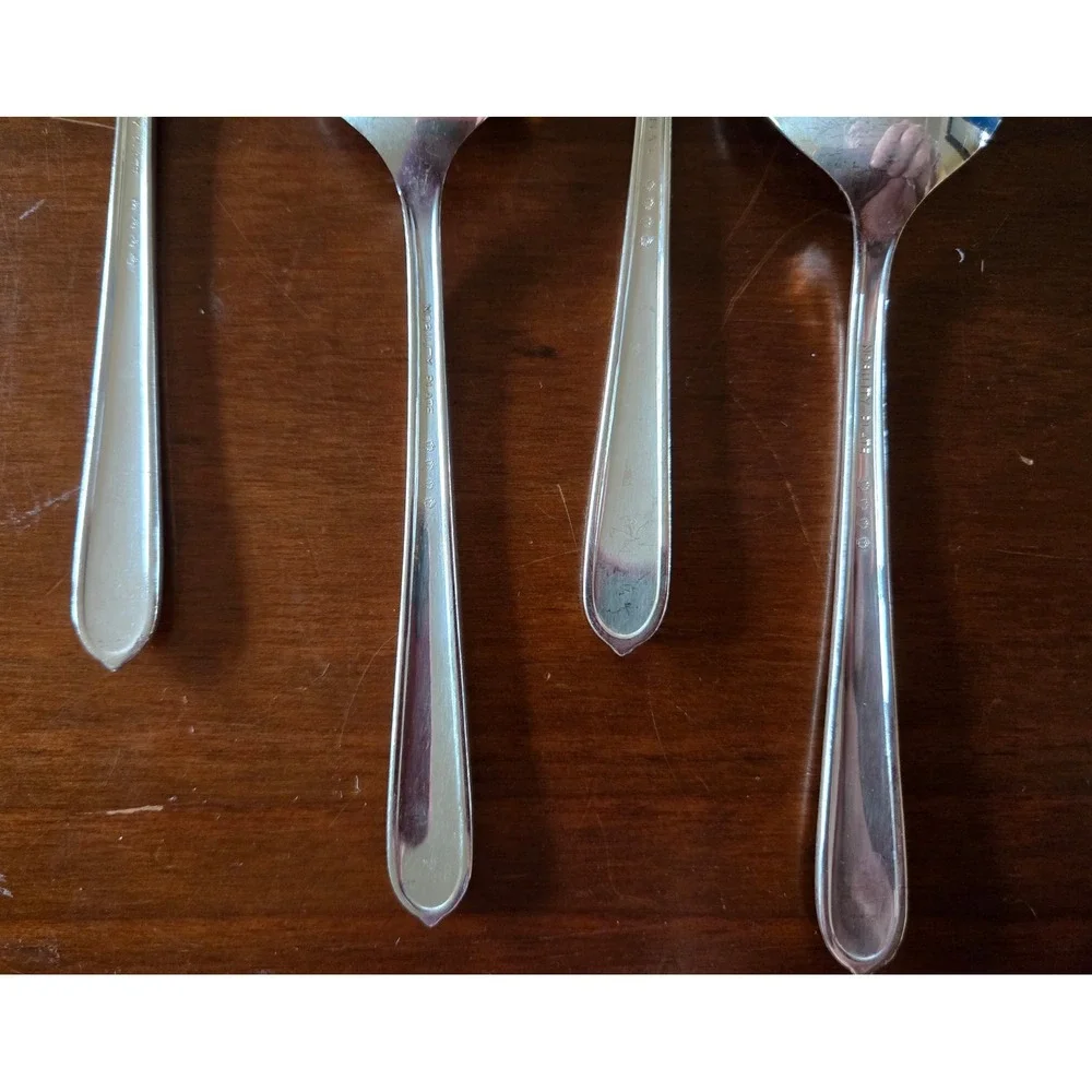 Nobility Plate Royal Rose Silver Plated Soup Spoons Set of 4 Vintage Flatware